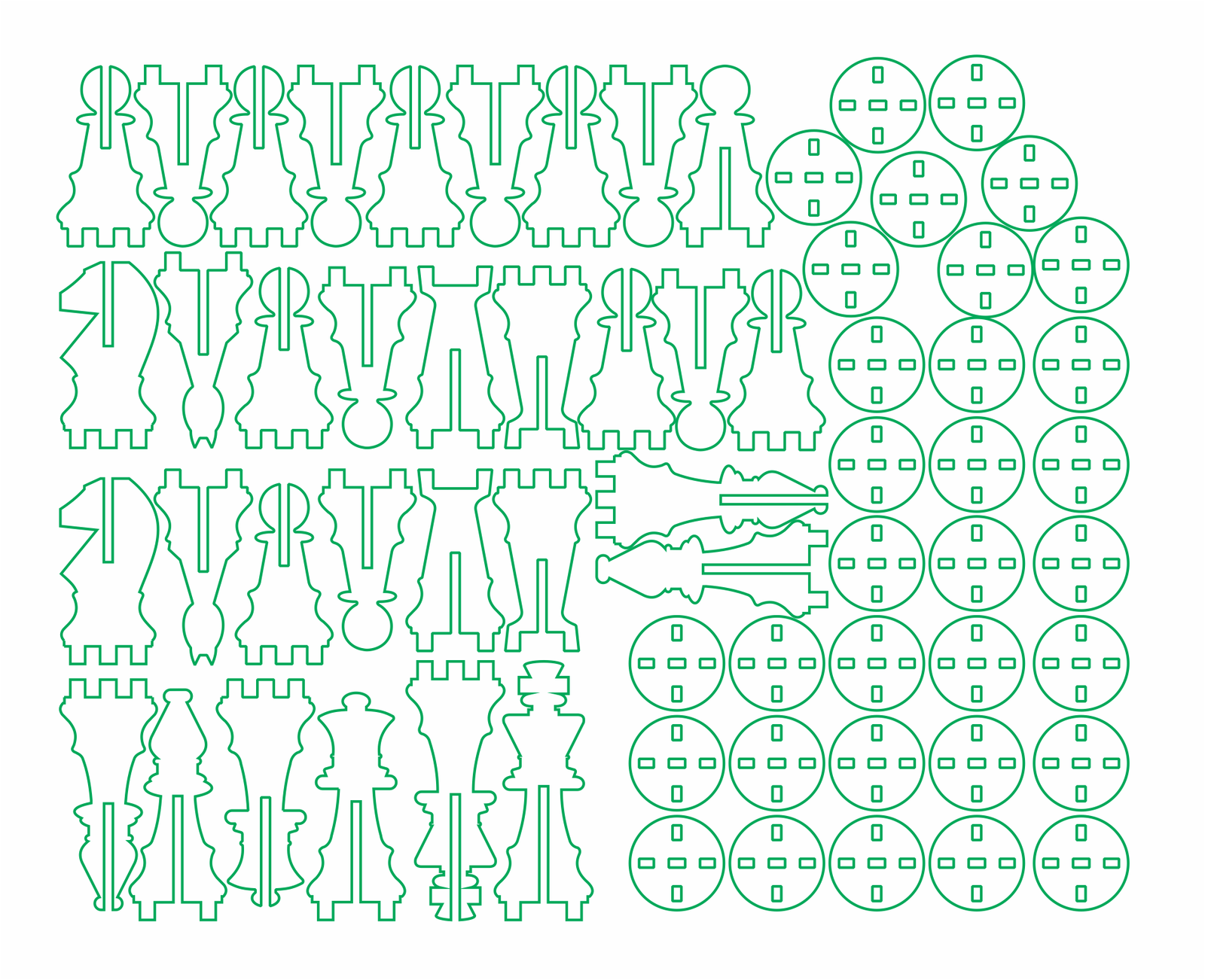 piezas de ajedrez 3d