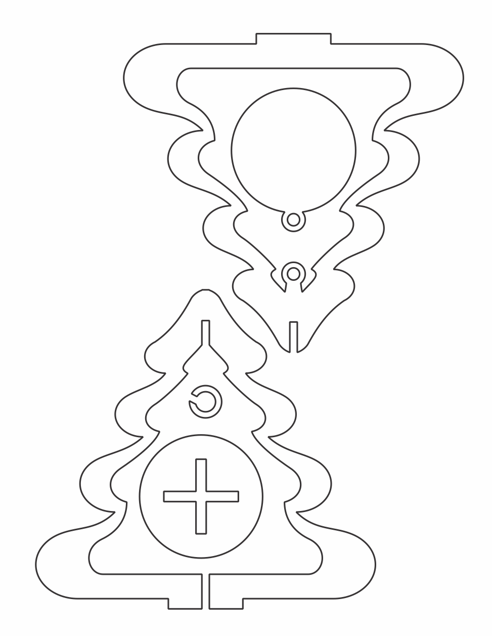 pino con esfera colgante