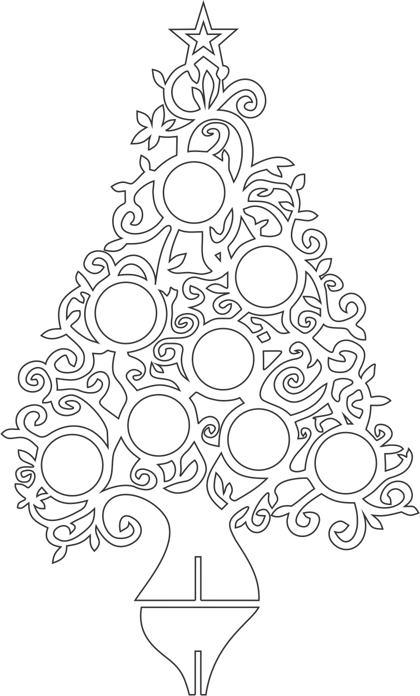 pino con espirales y espacios