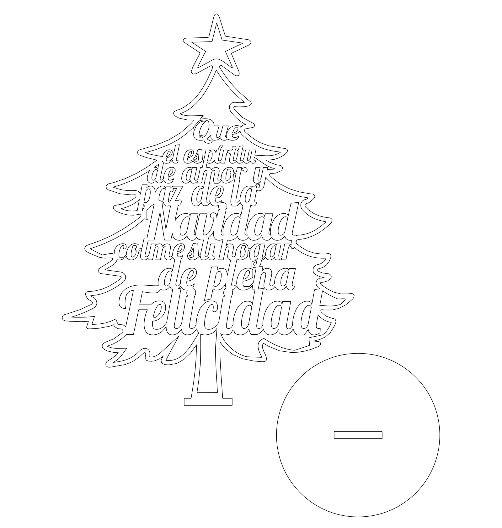 pino con mensaje navideño