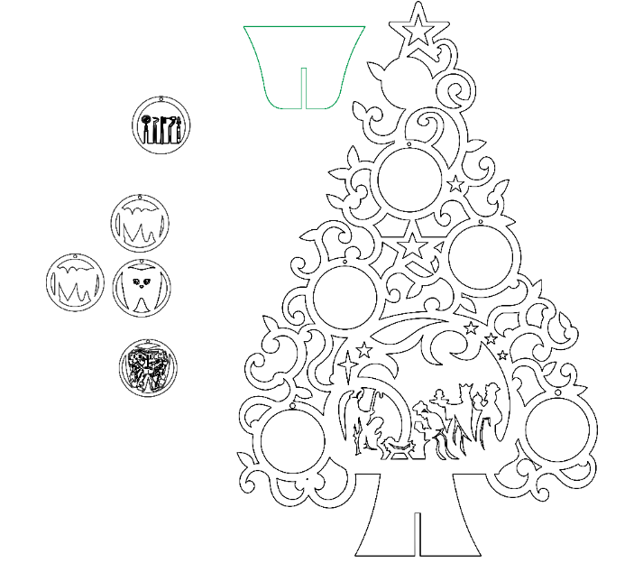 pino navideño con esferas para dentistas