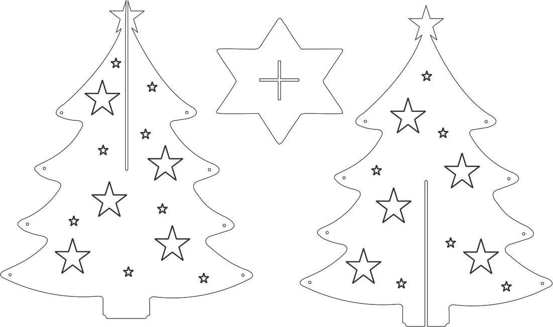 pino navideño con estrellas