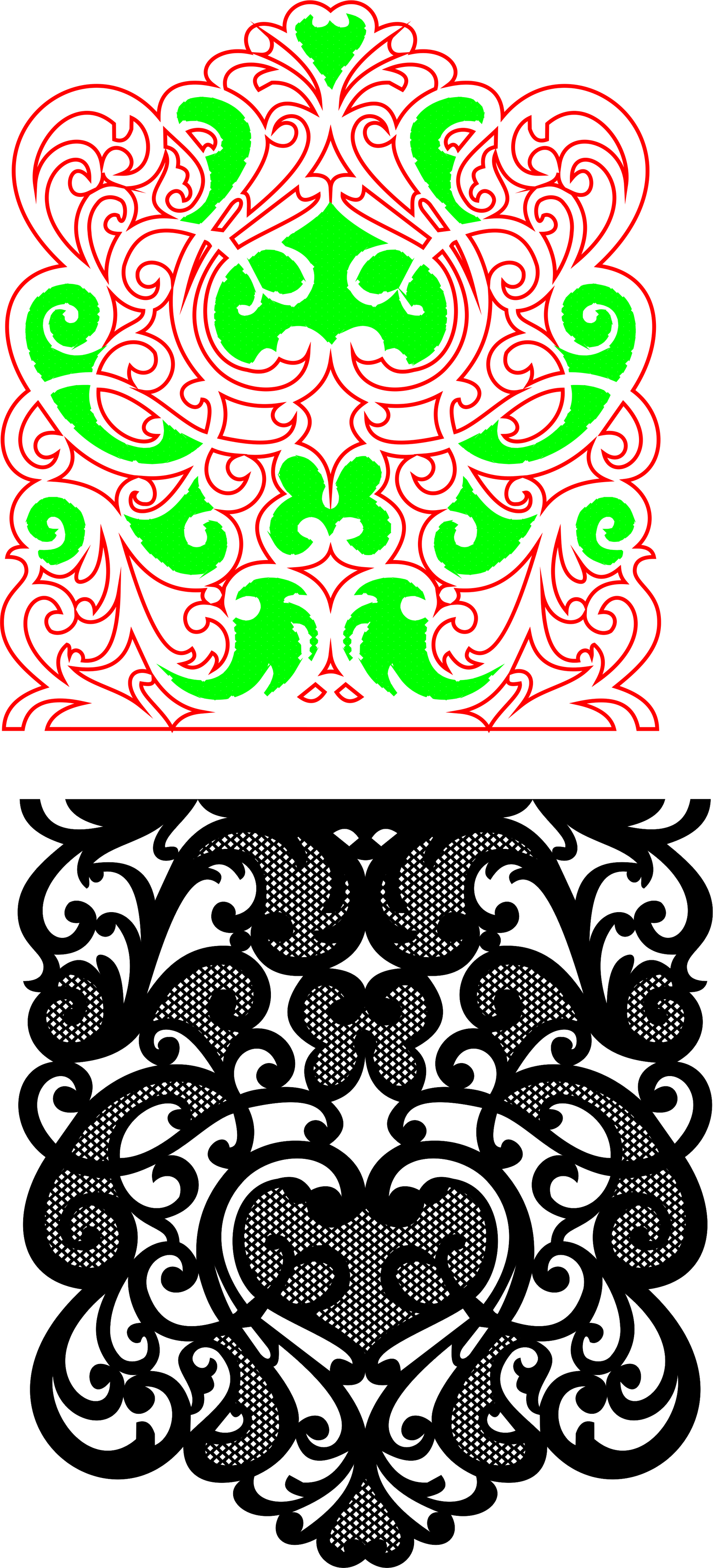 plantilla calada de espirales