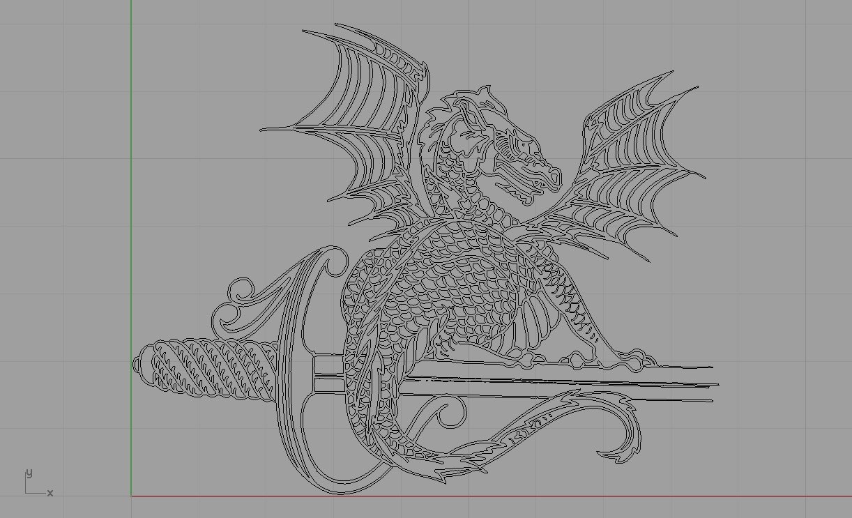 poderoso dragón sobre espada