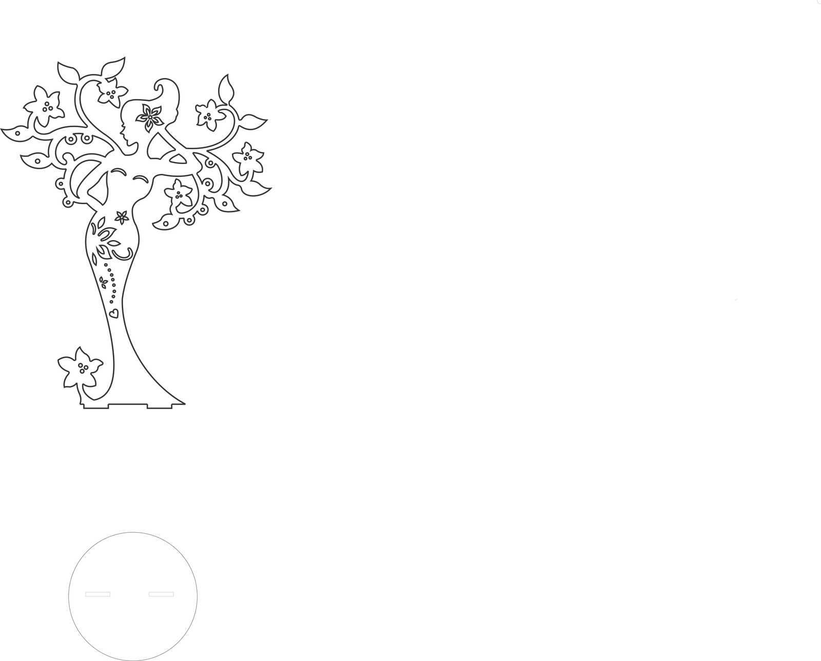 porta aretes árbol y mujer