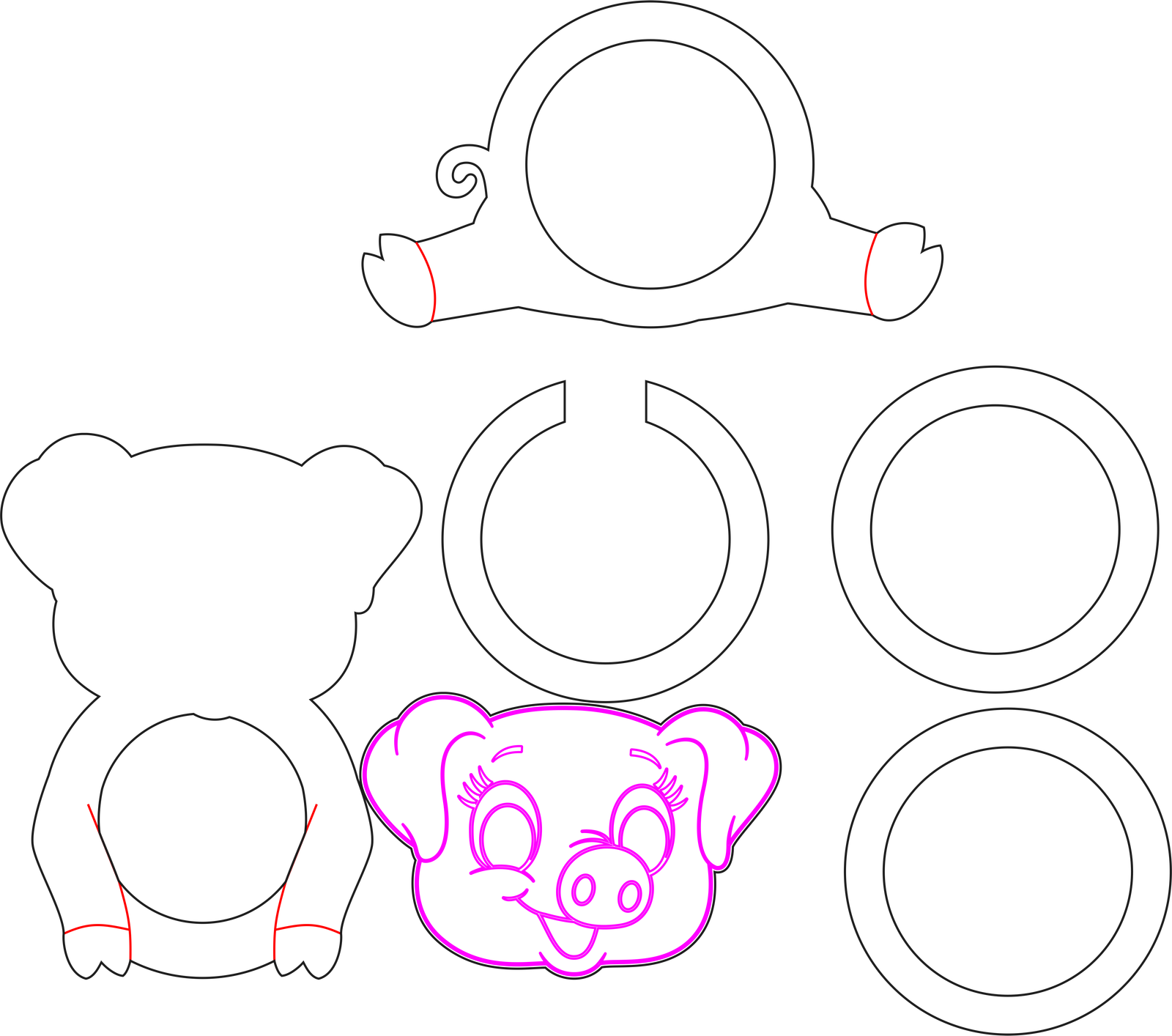 portabotella cerdito