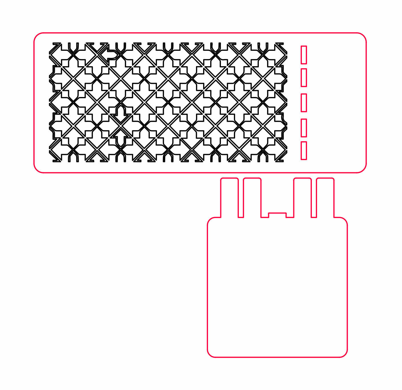 portacelular de trama calada