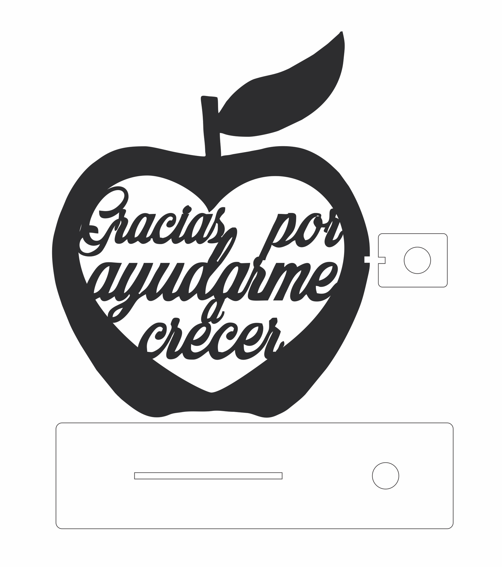 portapluma de manzana