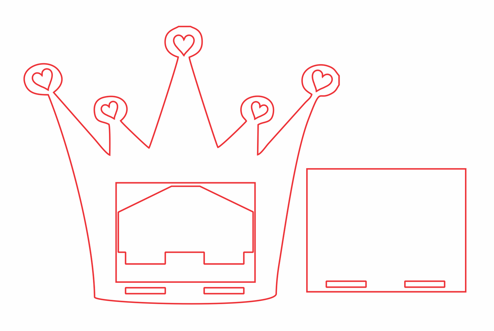 portarretrato corona de corazones