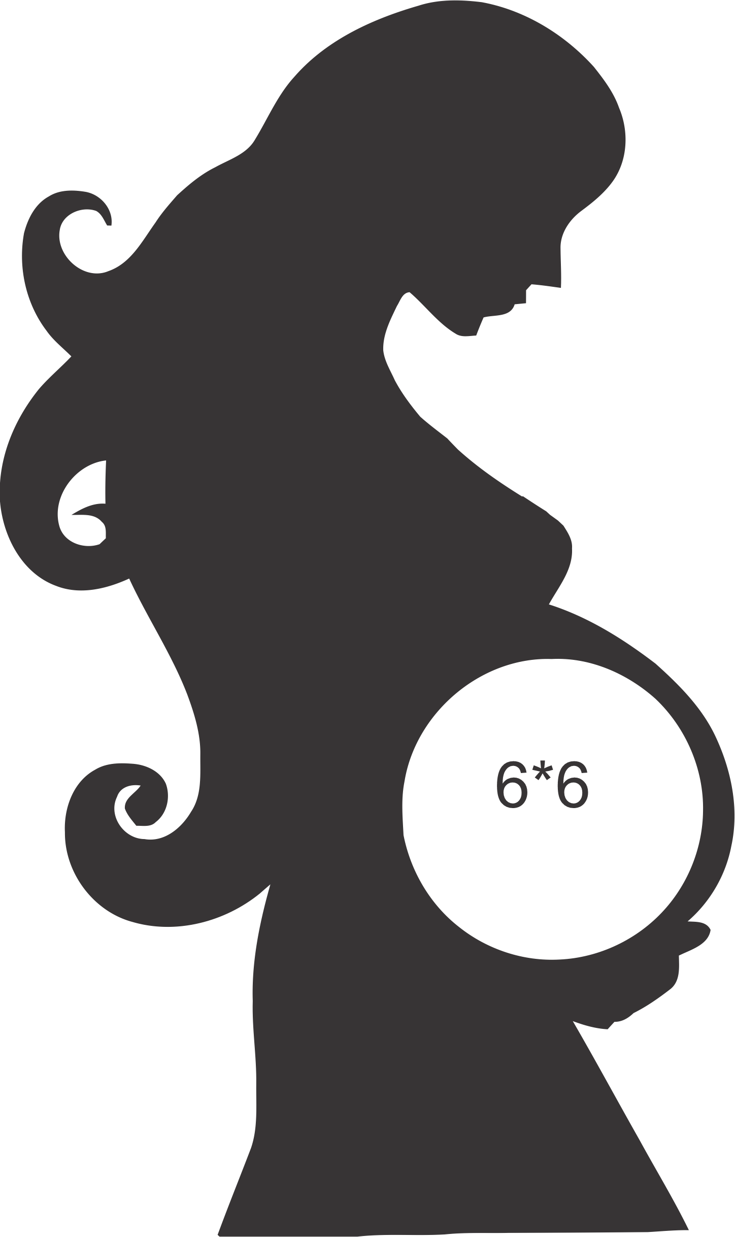 portarretrato mujer embarazada de cabello largo