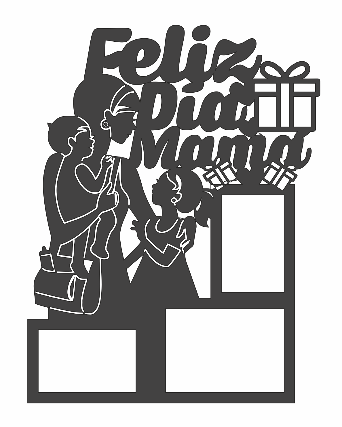 portarretratos madre con 2 hijos