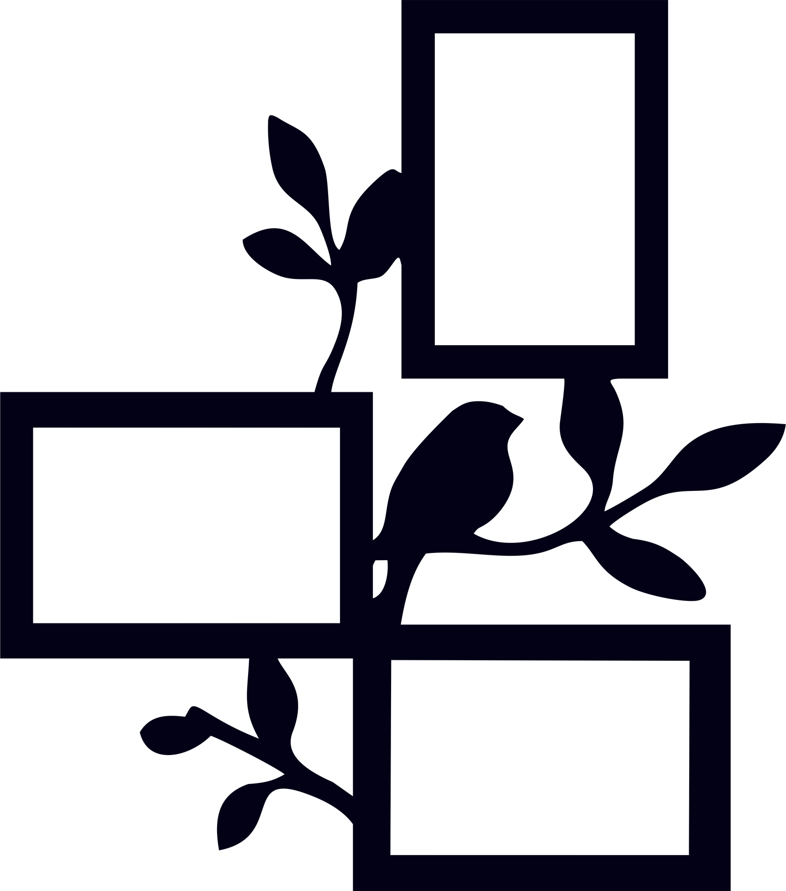 portarretratos múltiple pájaro