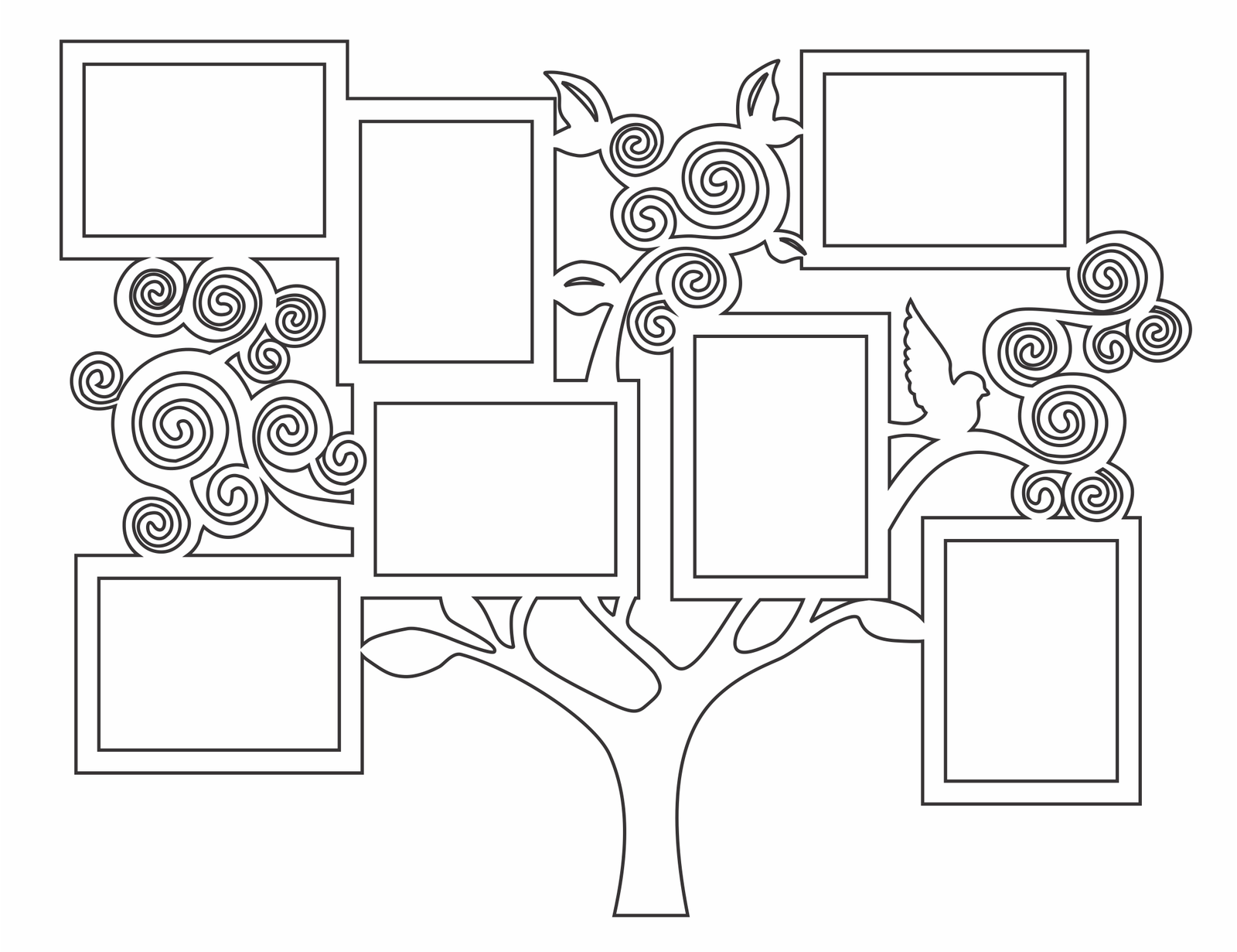 portarretratos árbol de espirales