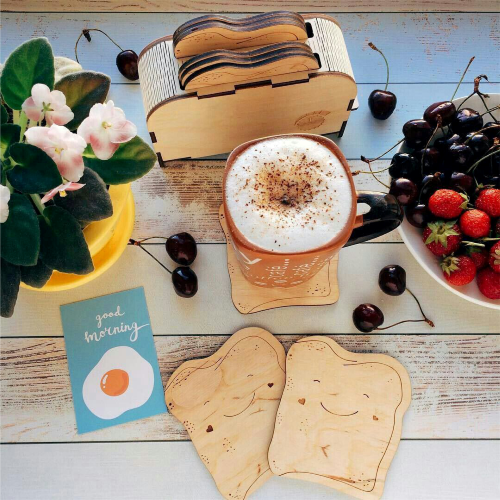 portavasos de rebanada de pan