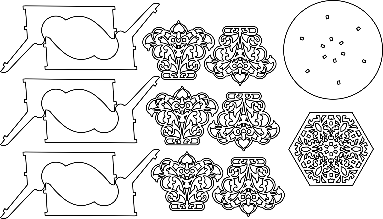 recipiente armable calado