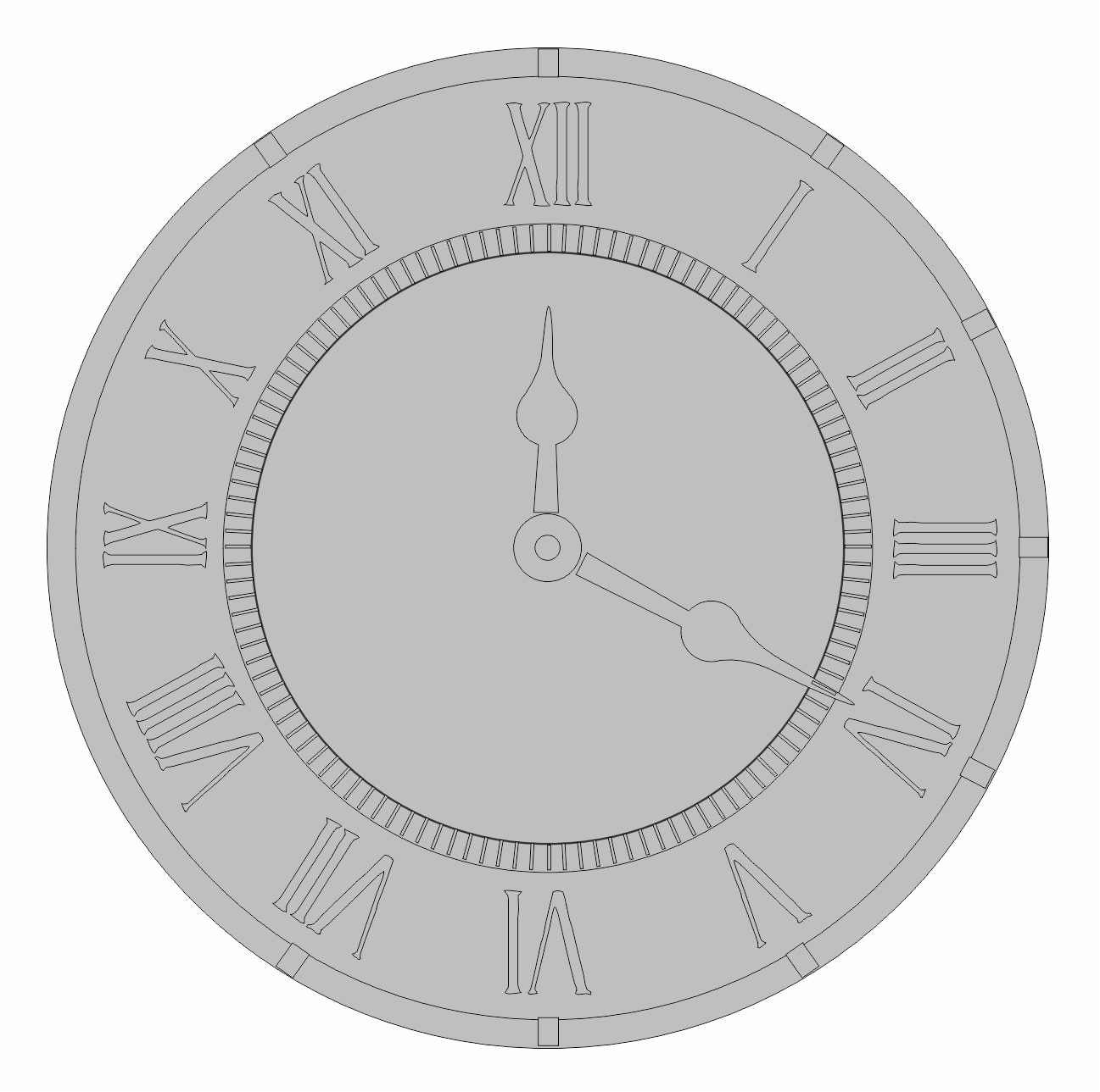 reloj con números romanos