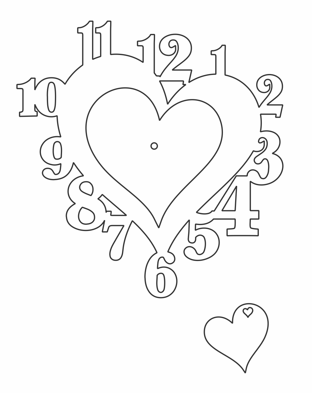 reloj contorno de corazón