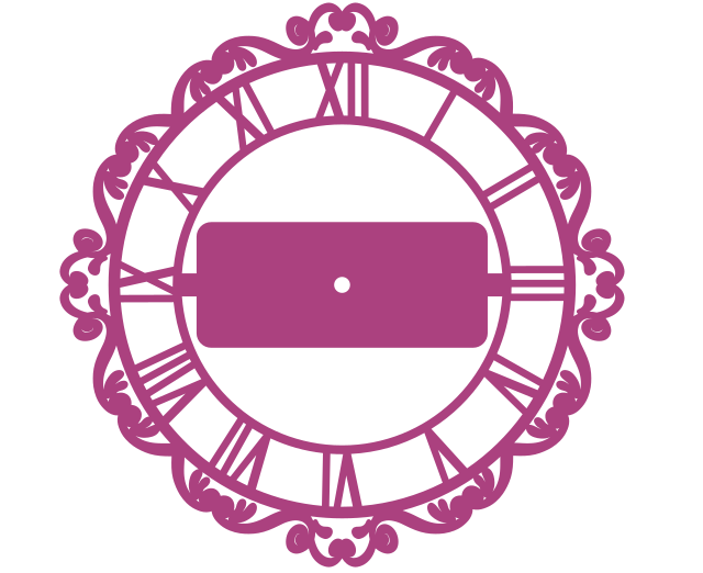 reloj de pared circular con números romanos