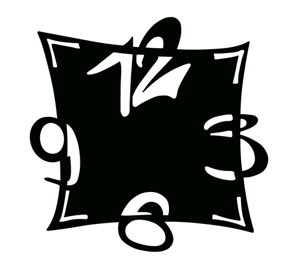 reloj de pared con diseño moderno y números grandes