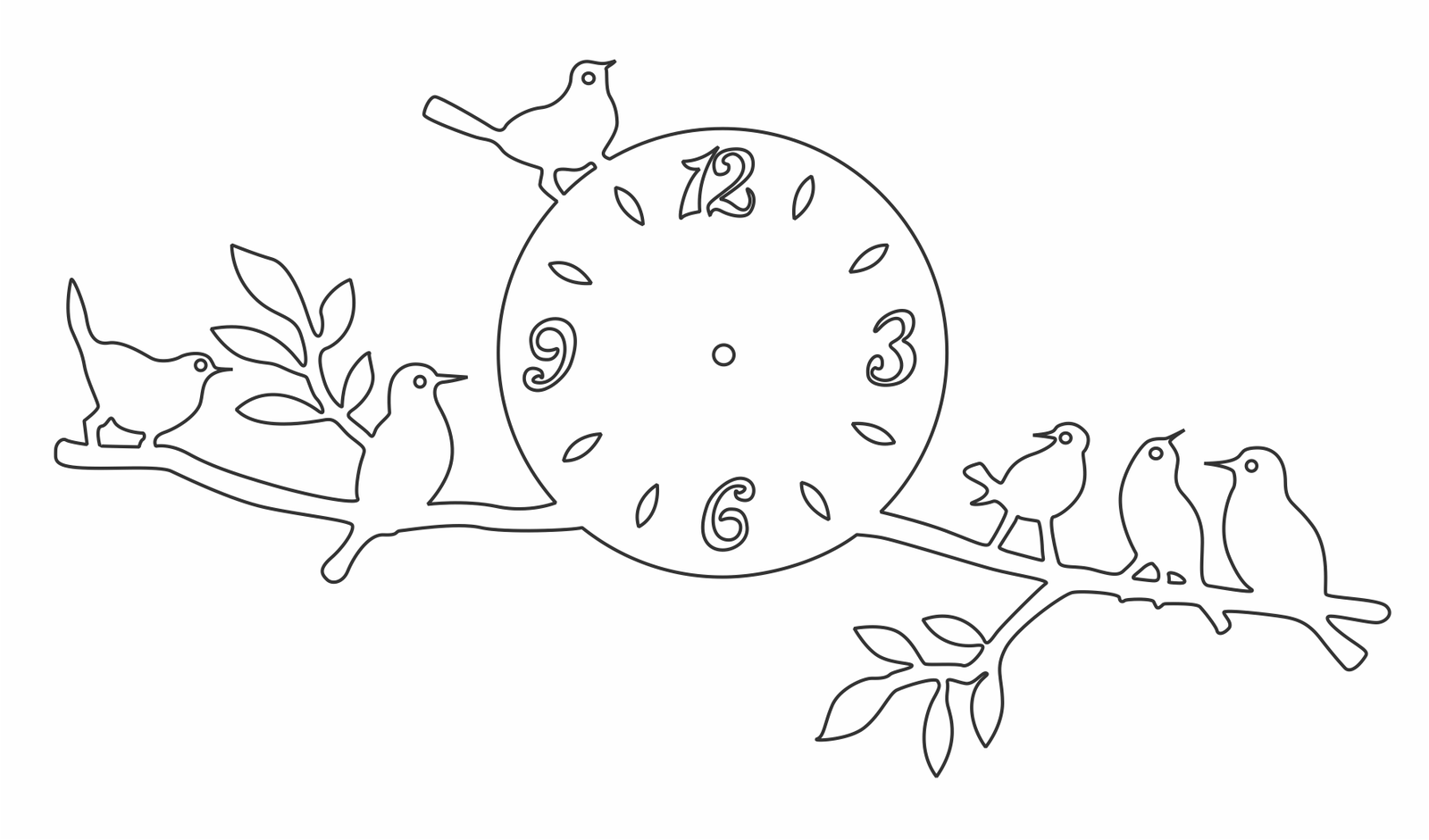 reloj pájaros en rama