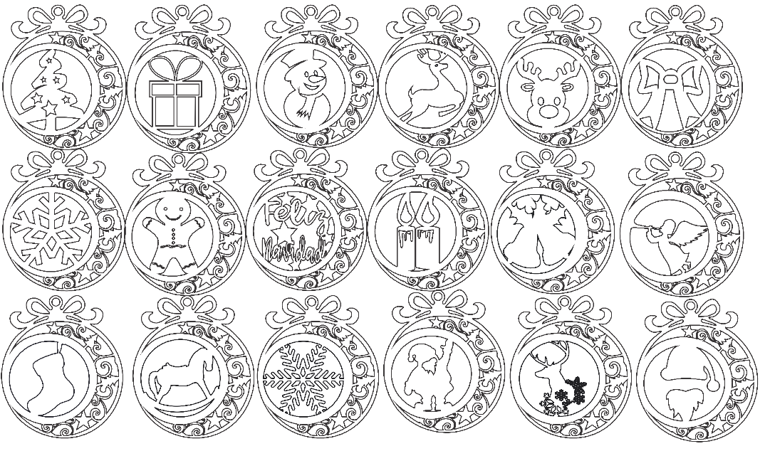 set de 18 esferas navideñas