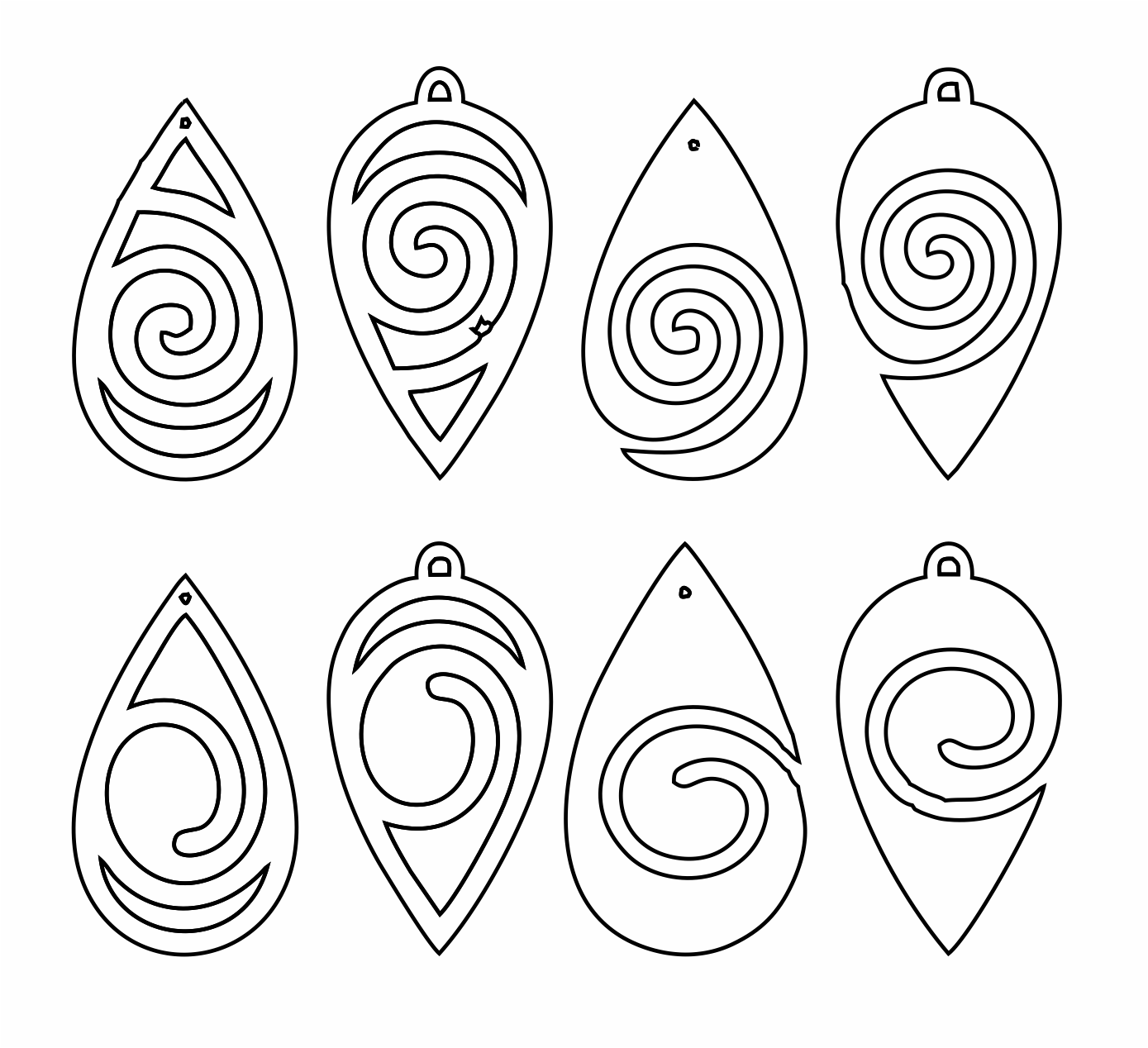 set de aretes de espiral