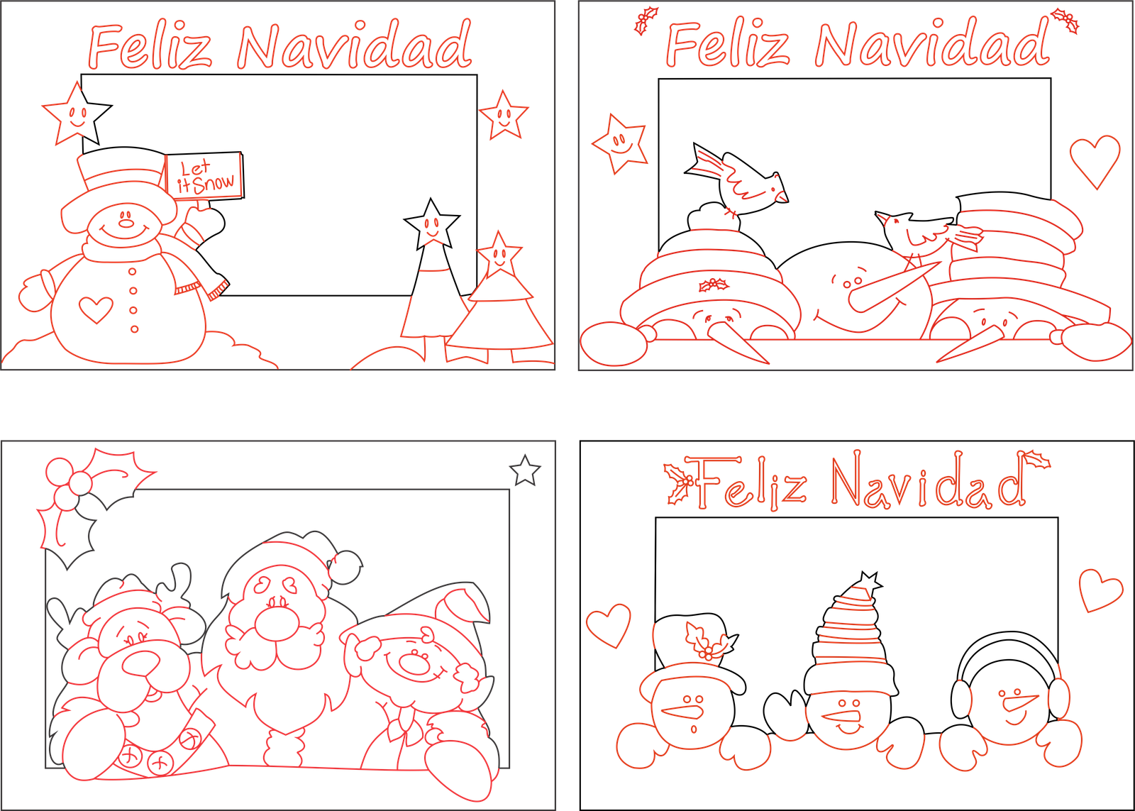 set de cuadros navideños