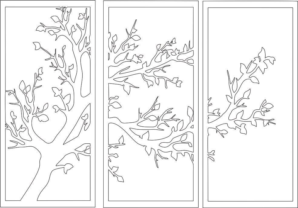 set de cuadros árbol