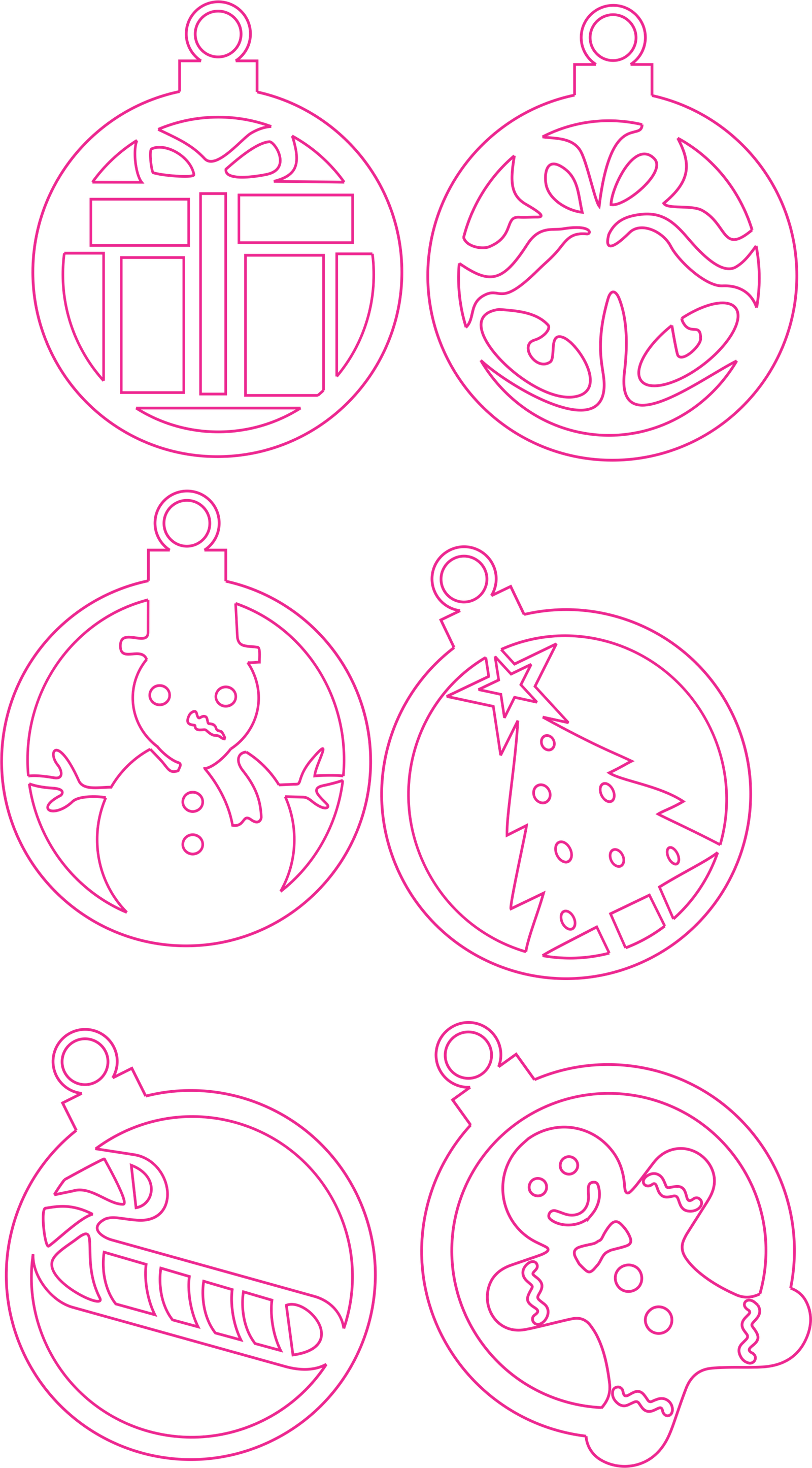 set de esferas navideñas bidimensionales