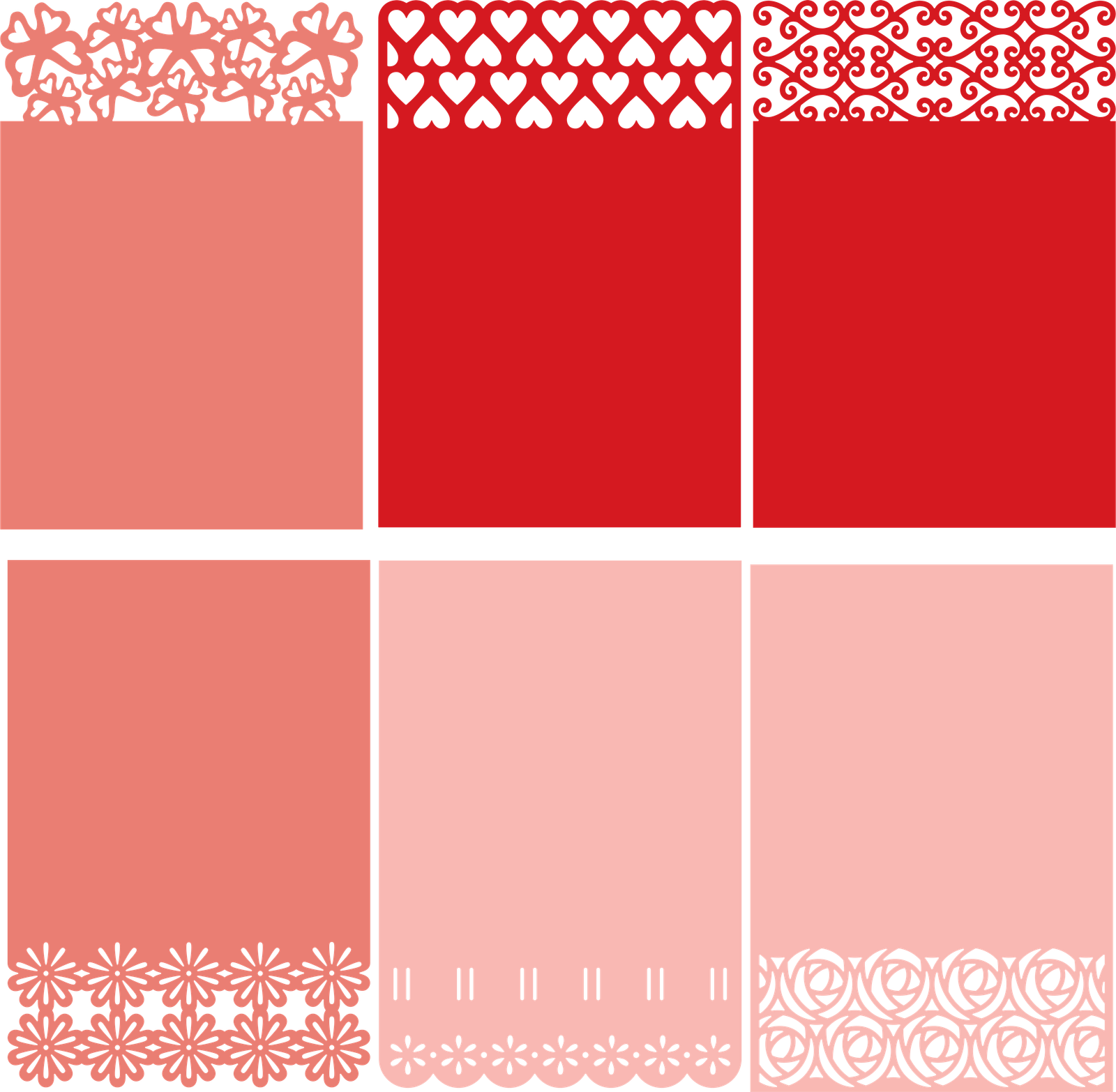 set de tarjetas caladas