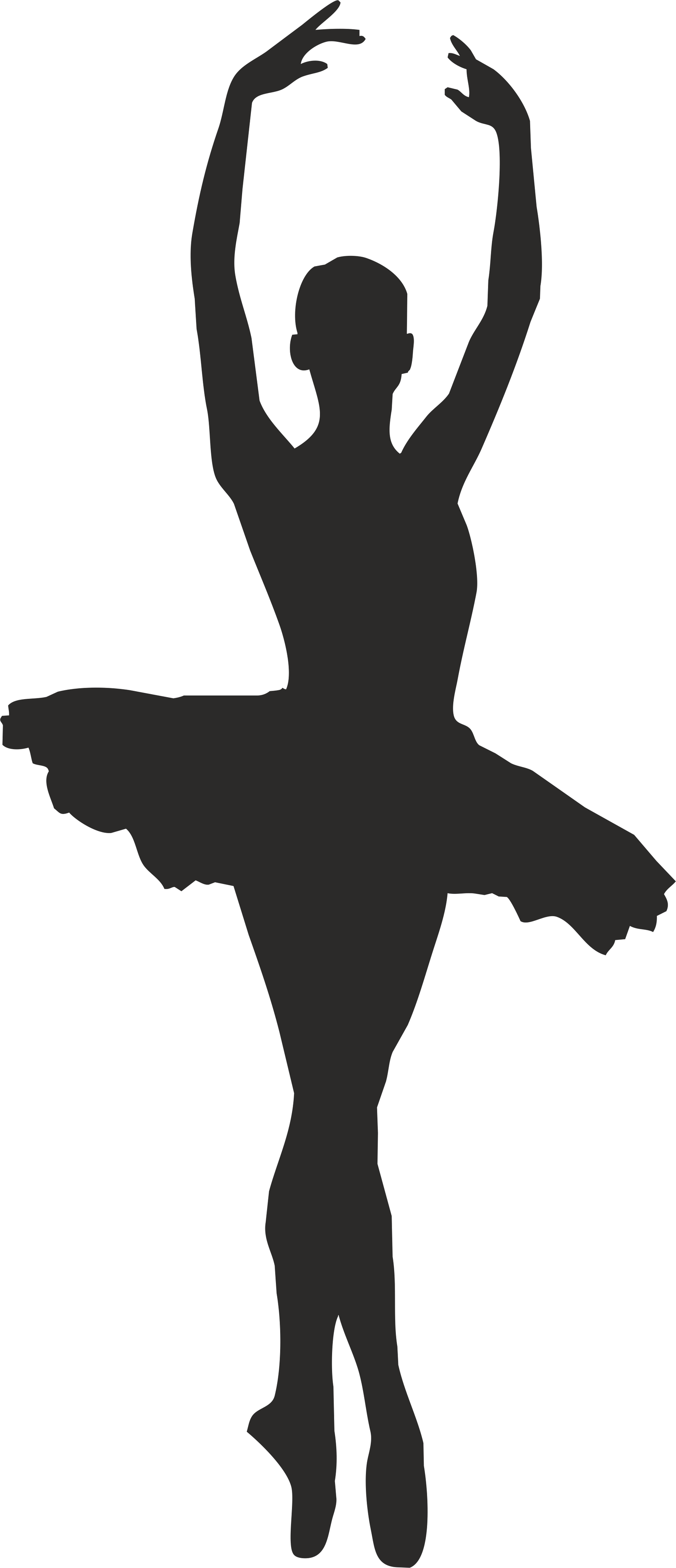 silueta de bailarina con brazos arriba