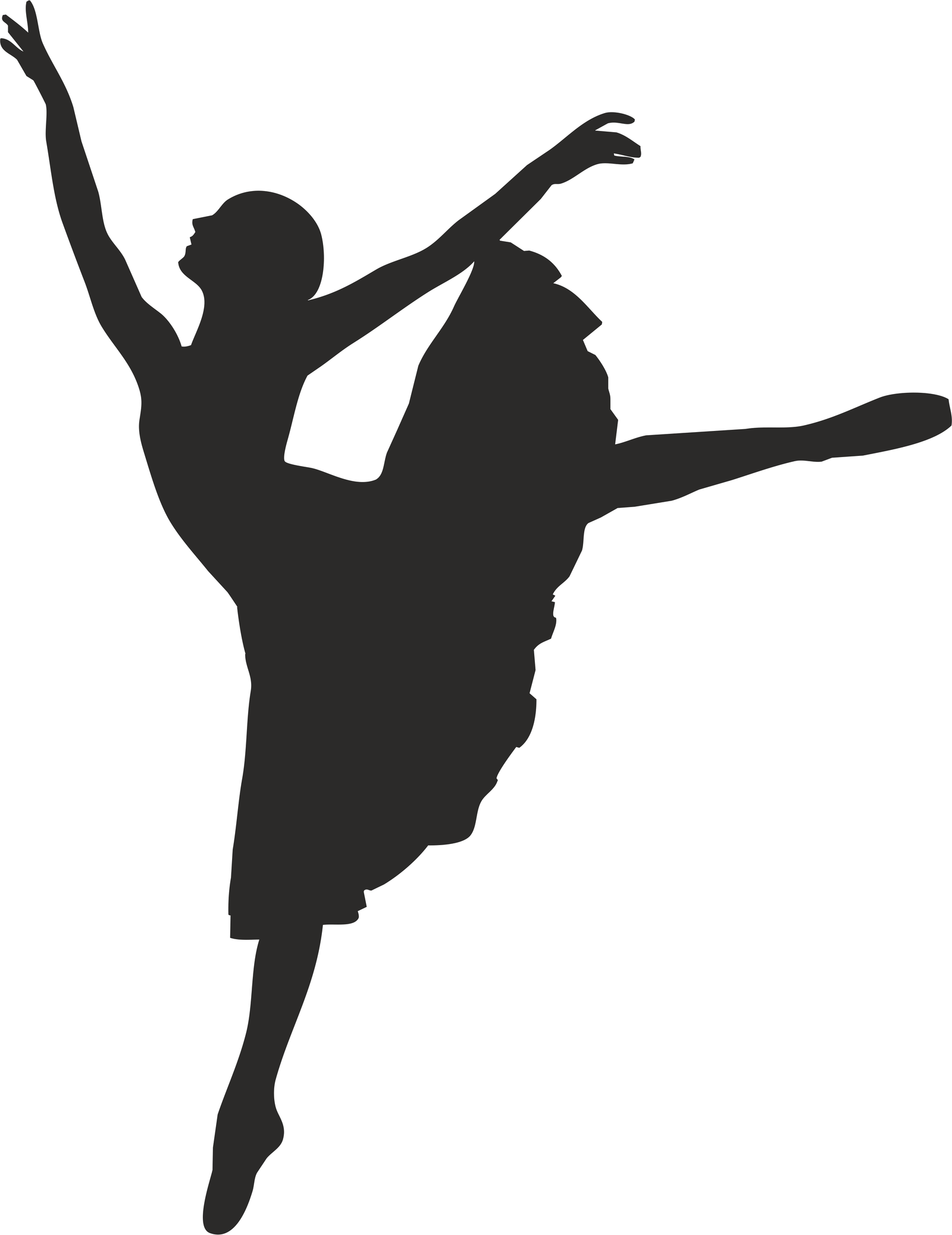 silueta de bailarina en arabesque