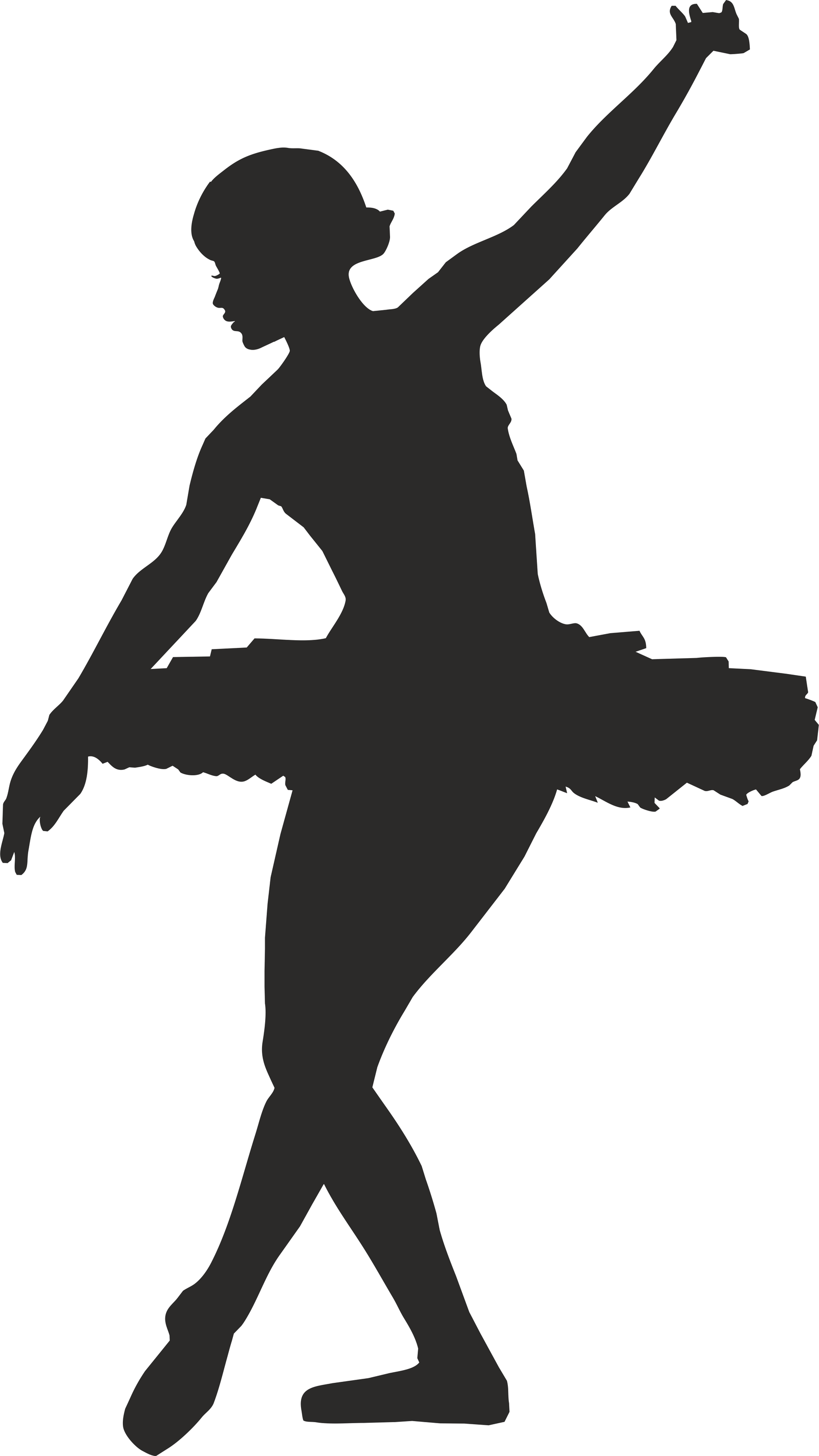 silueta de bailarina inclinada al frente