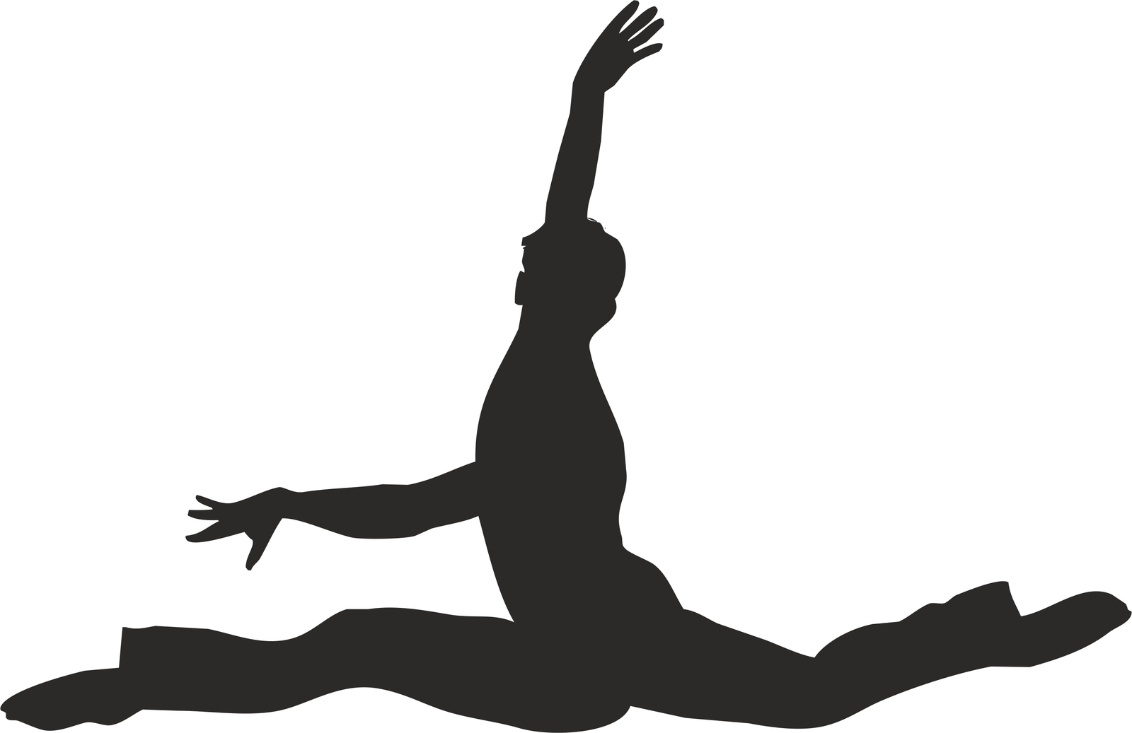 silueta de bailarín en split