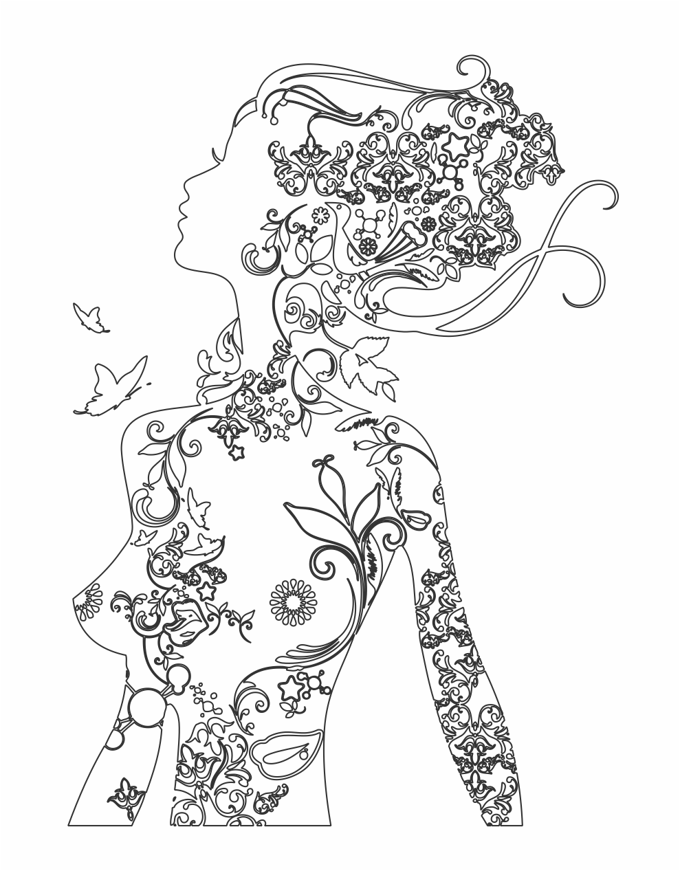 silueta de mujer naturaleza