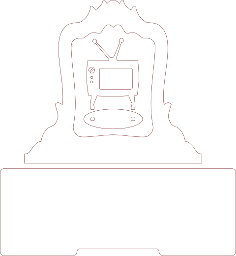 silueta de tocador y televisión