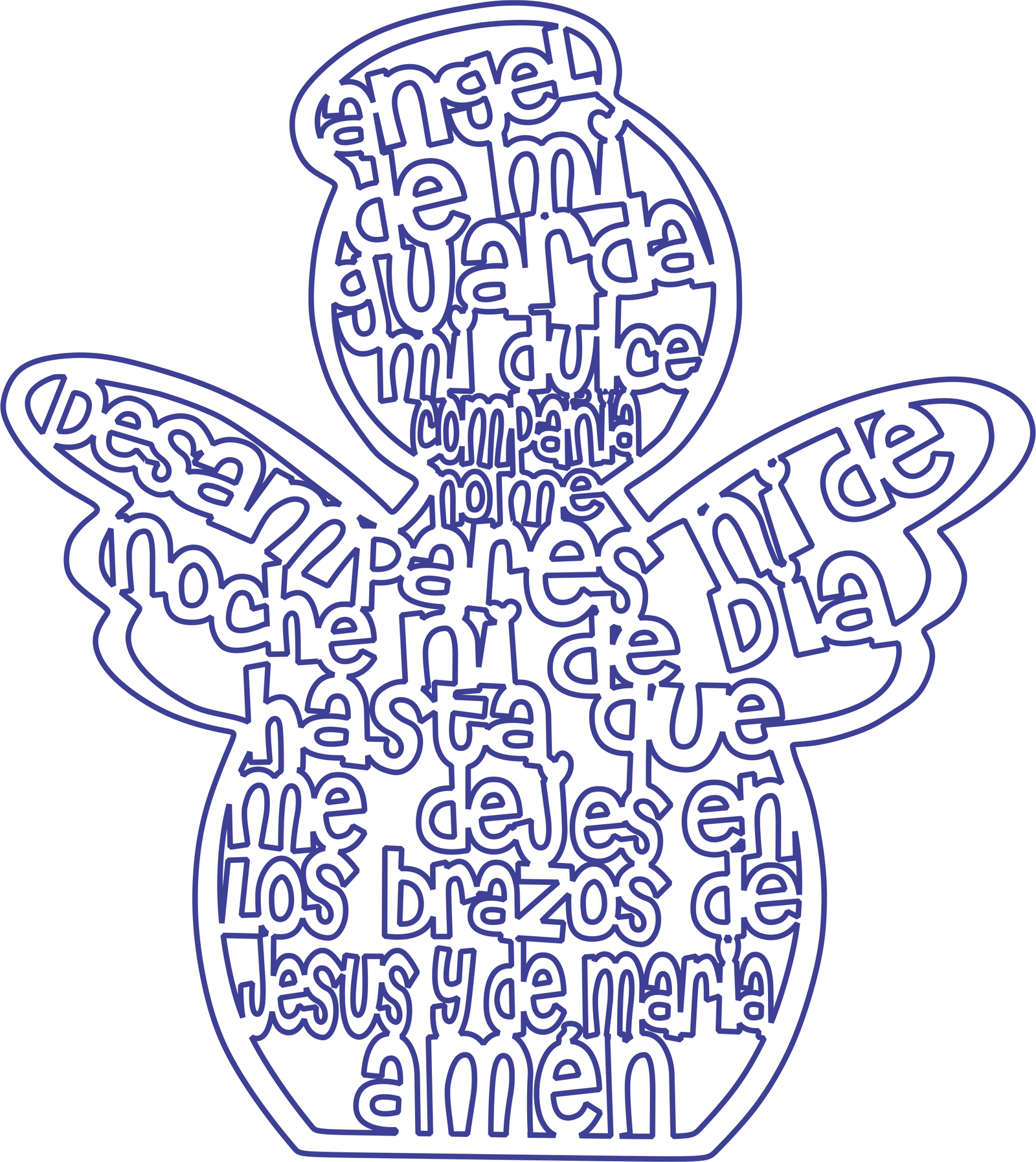 silueta de ángel con oración