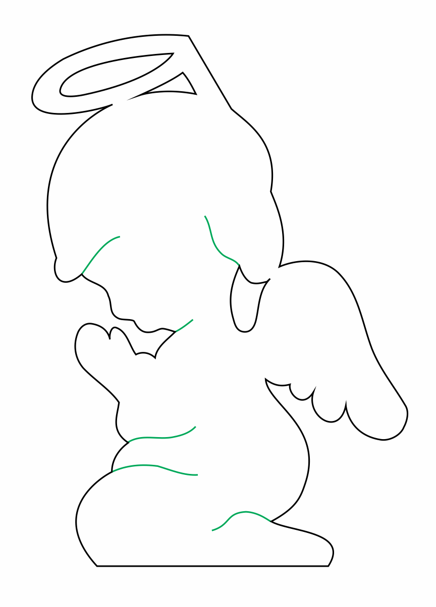 silueta de ángel rezando