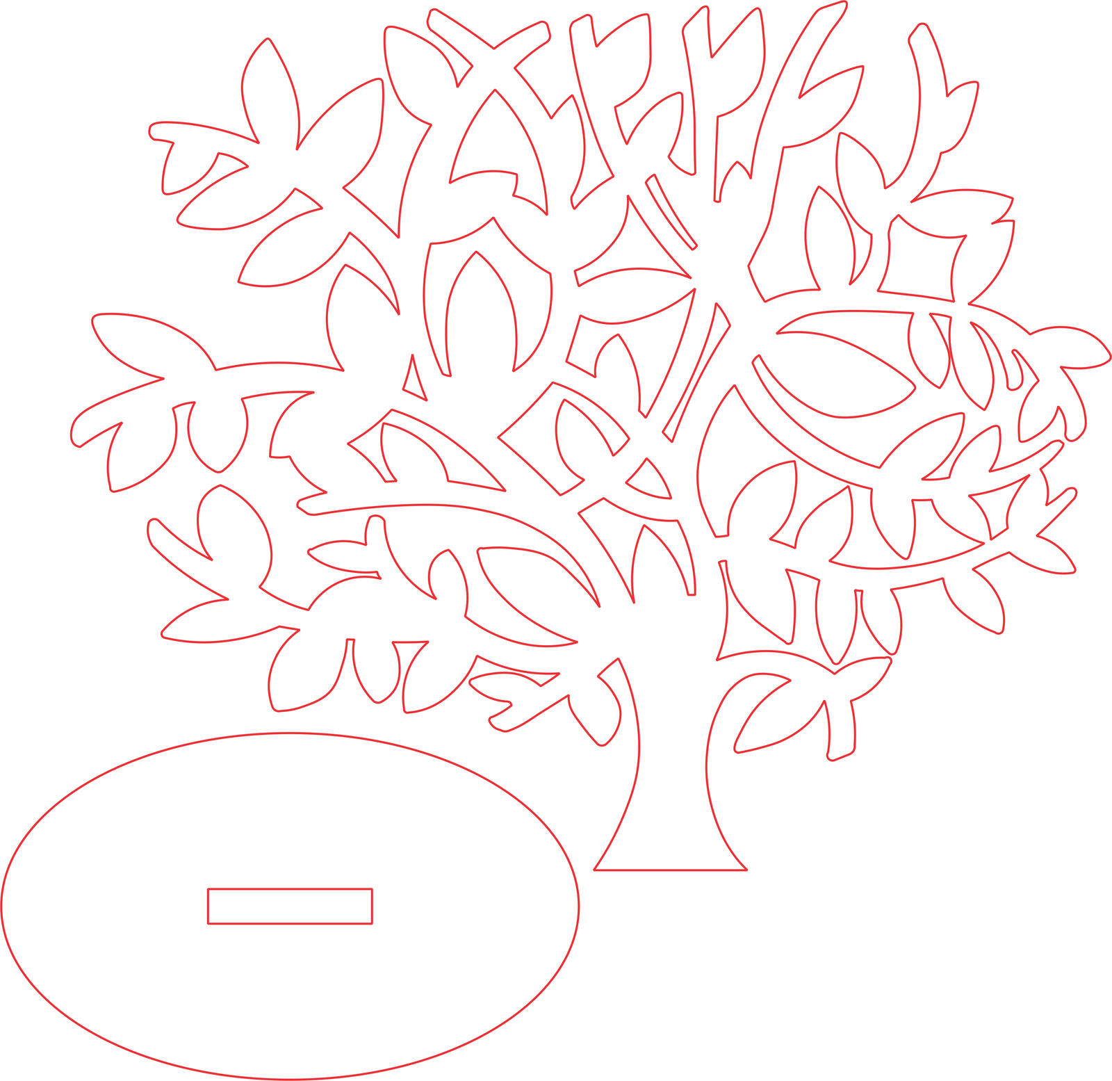 silueta de árbol con base