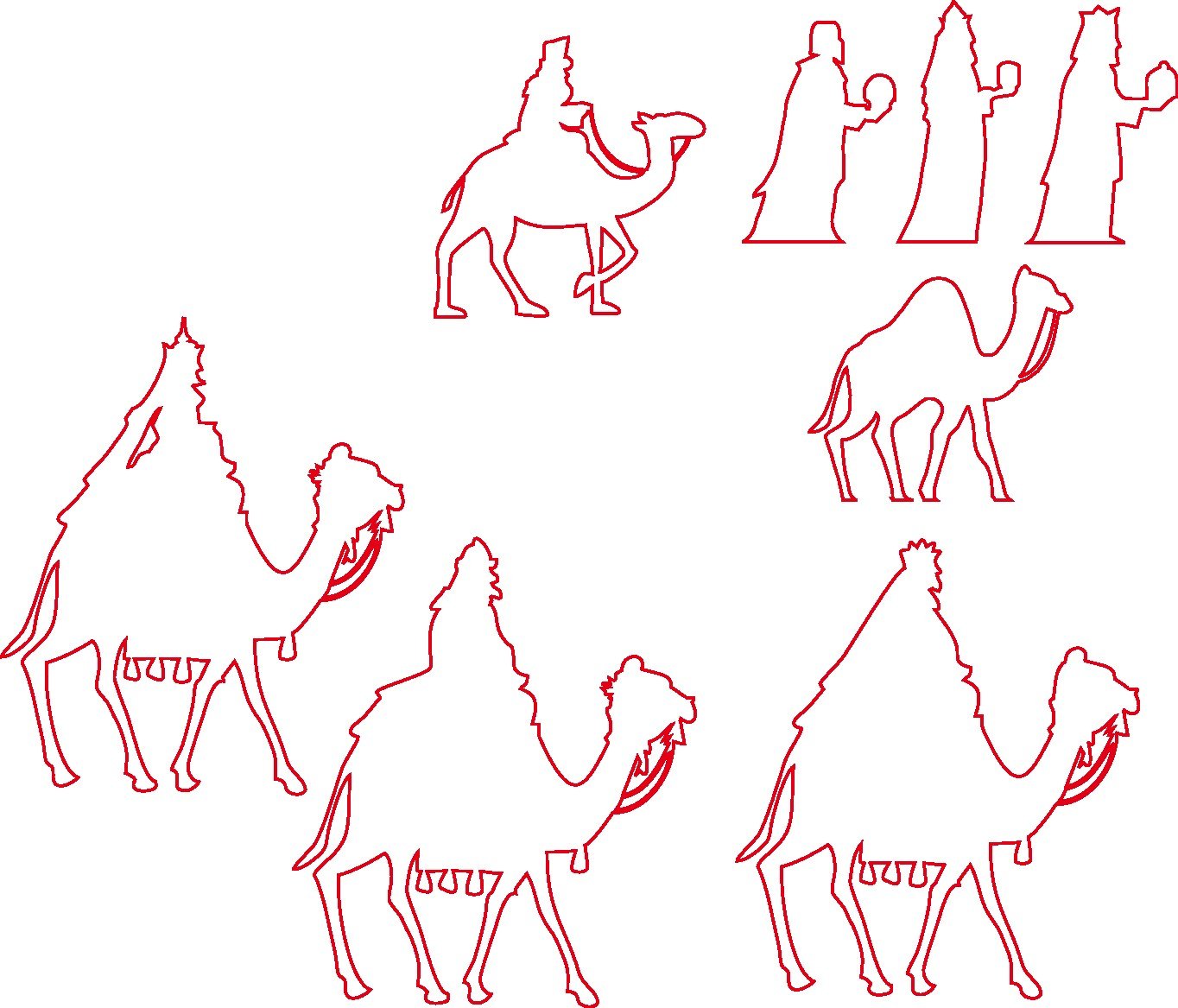 siluetas de los reyes magos