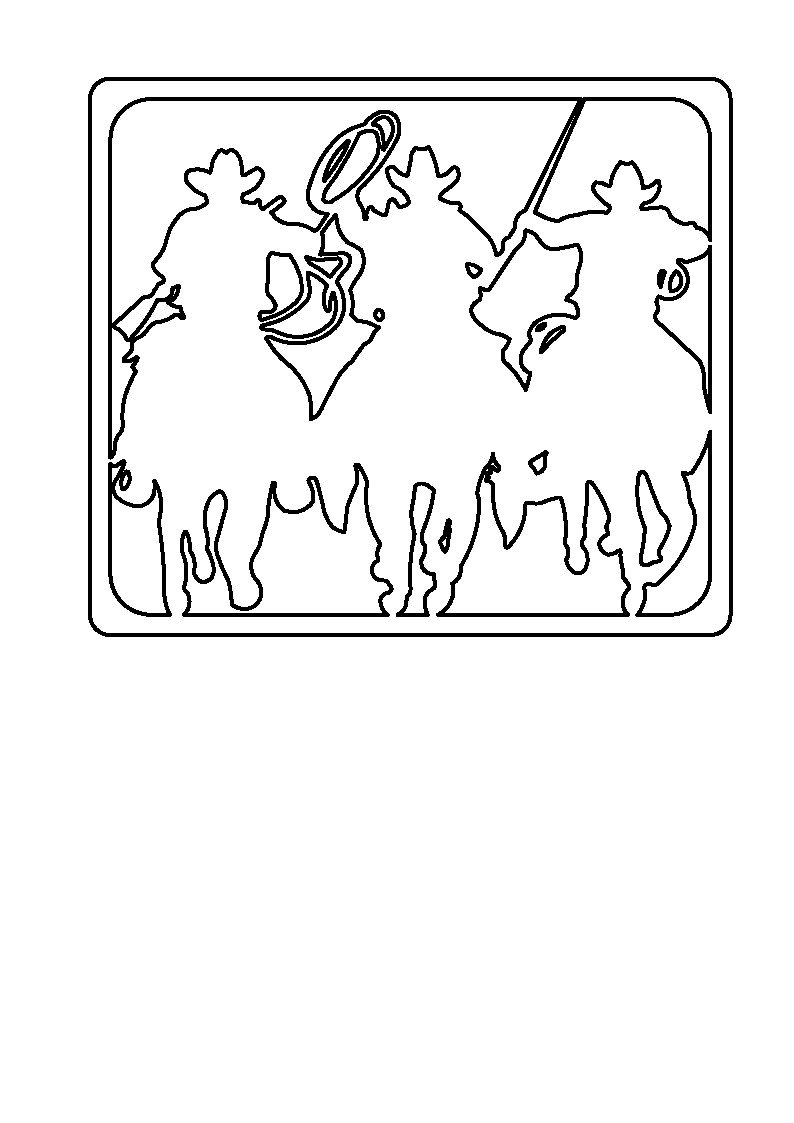 siluetas de vaqueros