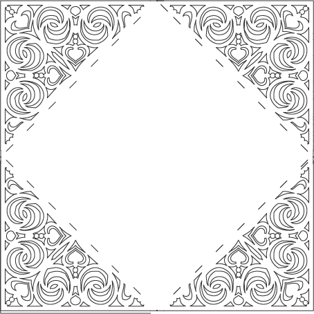 sobre cuadrado corazones