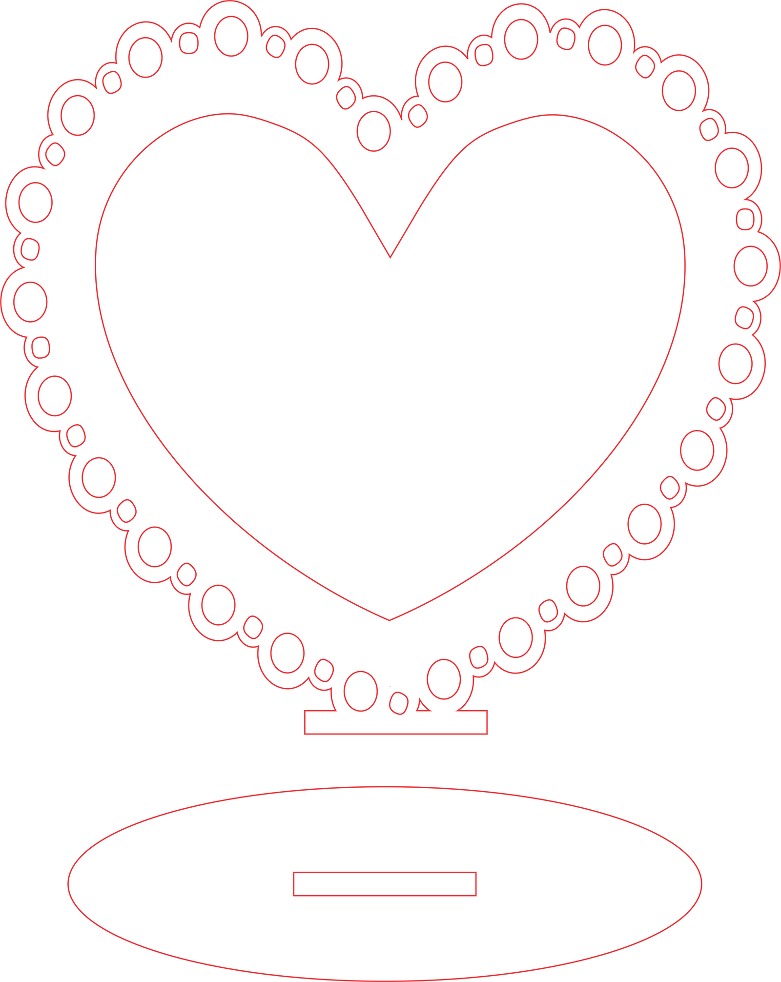 souvenir de corazón encaje