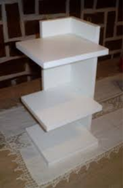 stand de 3 niveles repisas cuadradas