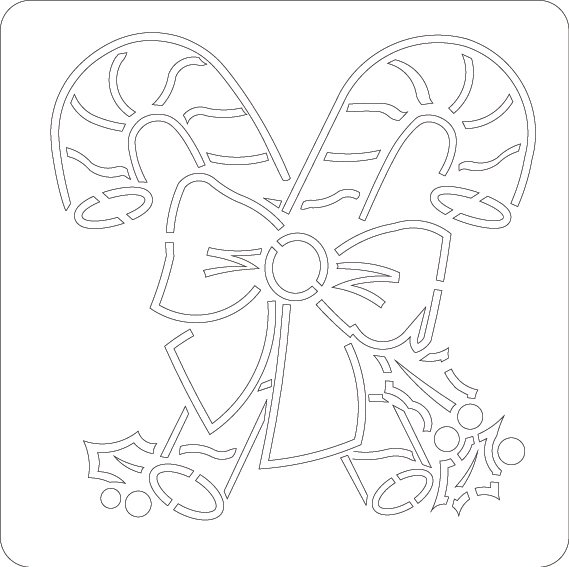 stencil bastón navideño