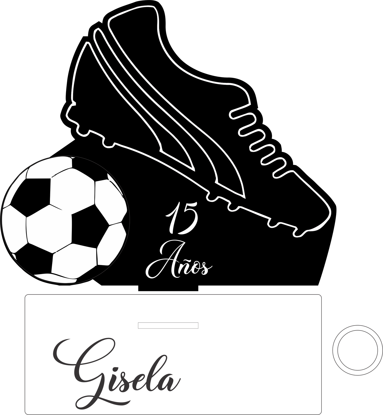 taco de futbol y balón