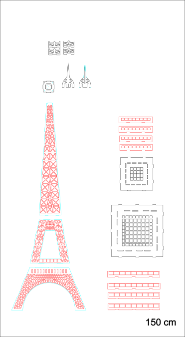torre eiffel de 150cm