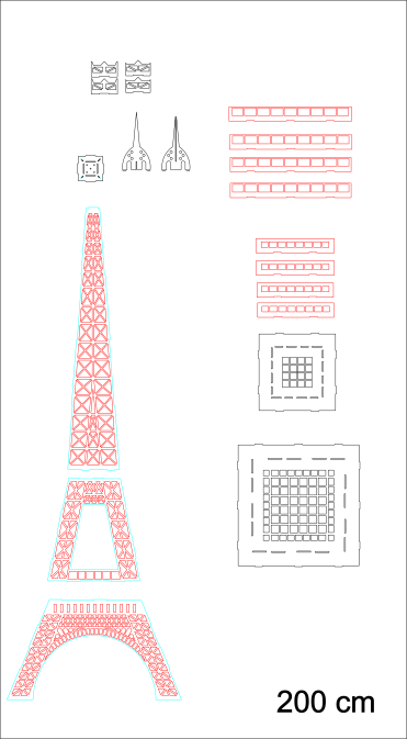 torre eiffel de 200cm