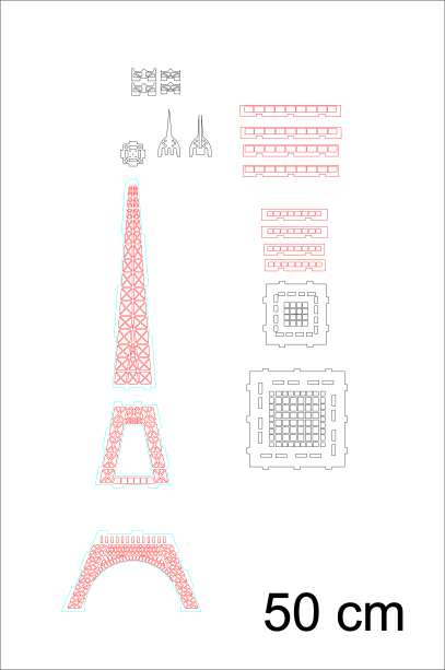 torre eiffel de 50cm