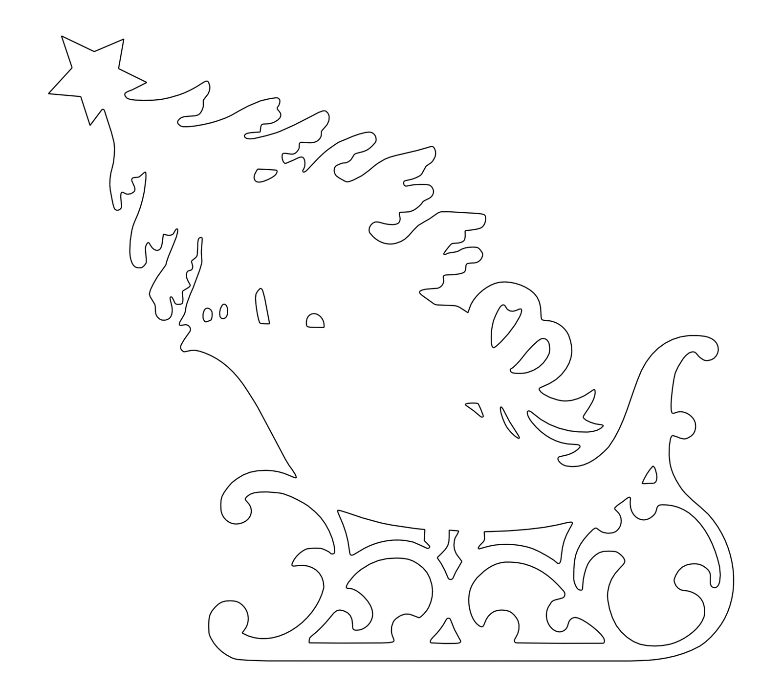 trineo con pino navideño